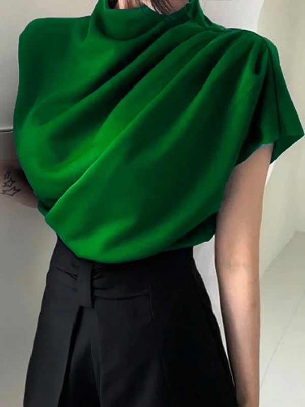 Urban Solid Color Short Sleeve T-Shirt Top - Image 3