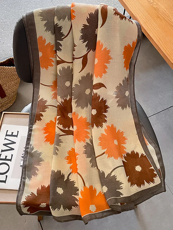 Vintage Floral Printed Shawl&Scarf - Image 10