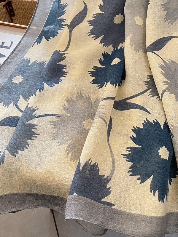 Vintage Floral Printed Shawl&Scarf - Image 12