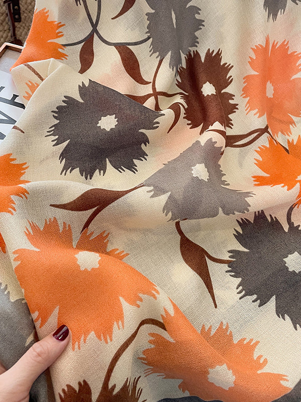 Vintage Floral Printed Shawl&Scarf - Image 16