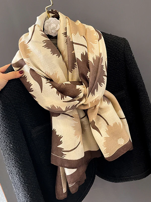 Vintage Floral Printed Shawl&Scarf - Image 4