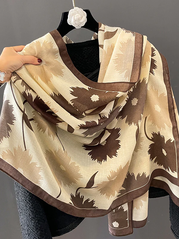 Vintage Floral Printed Shawl&Scarf - Image 5