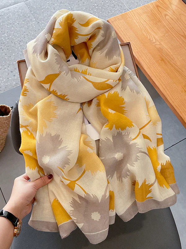 Vintage Floral Printed Shawl&Scarf - Image 7
