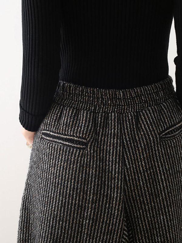 Vintage Knitted Thickening Asymmetric Lantern Wide Leg Pants - Image 10