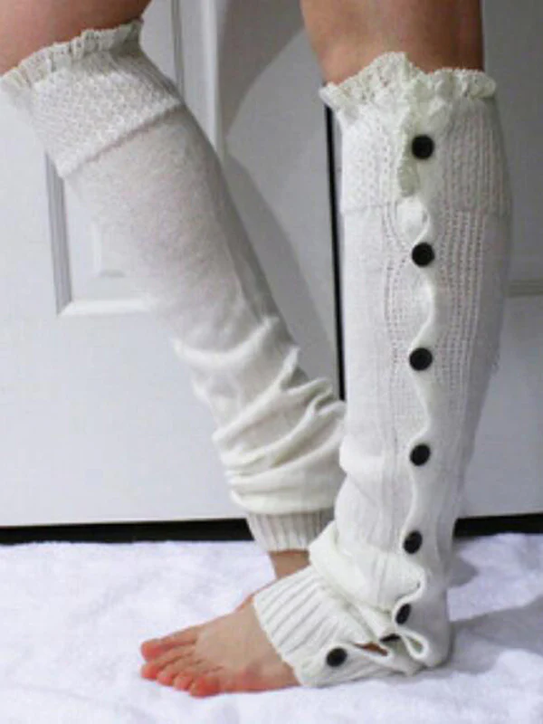 Vintage Knitting Lace Leg Warmers Accessories - Image 2