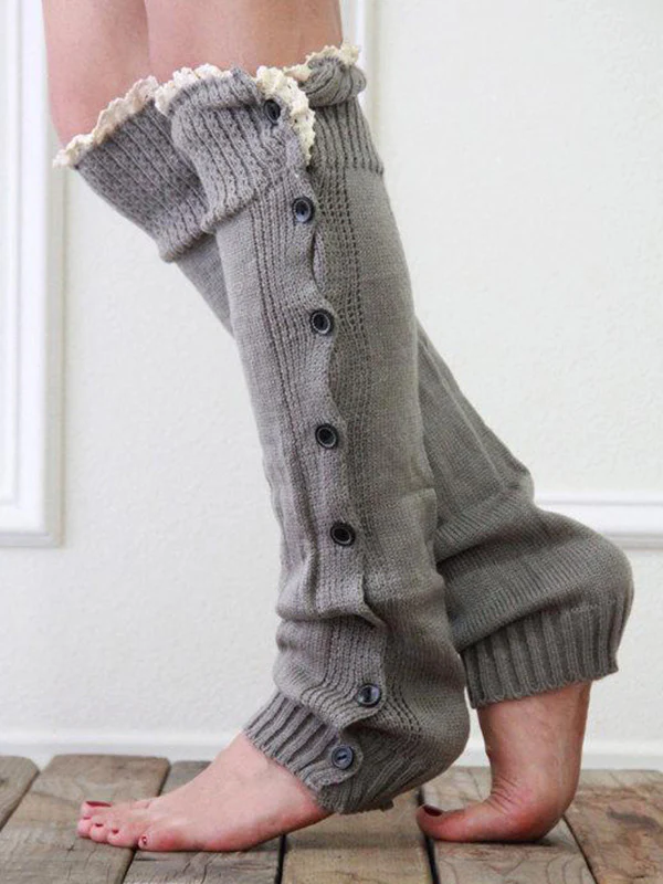 Vintage Knitting Lace Leg Warmers Accessories - Image 3