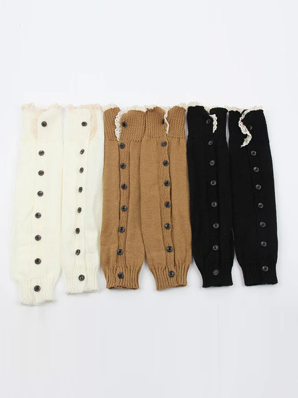 Vintage Knitting Lace Leg Warmers Accessories - Image 9