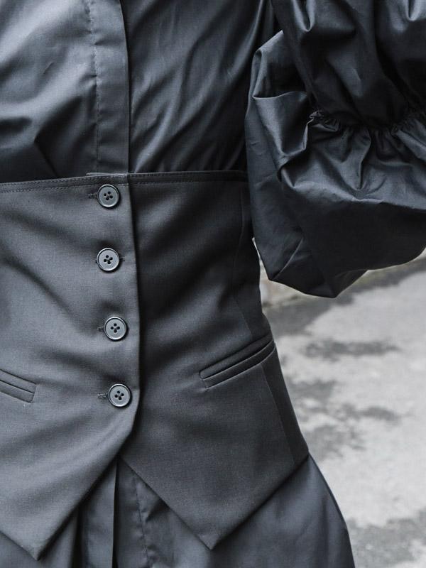 Vintage Layered Puff Sleeve Long Shirt - Image 14