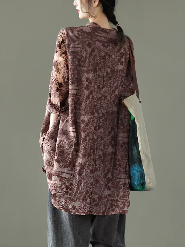 Vintage Loose Embroidered Lace Hollow Blouse - Image 14
