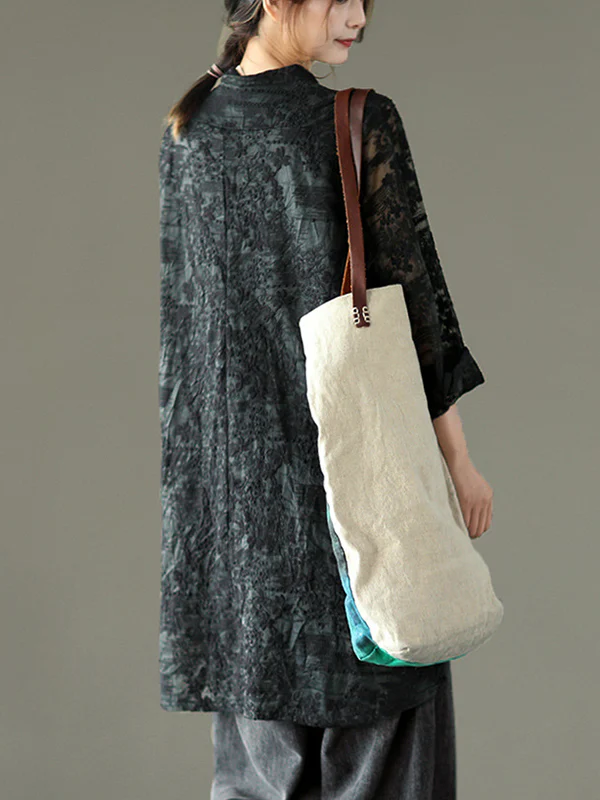 Vintage Loose Embroidered Lace Hollow Blouse - Image 7
