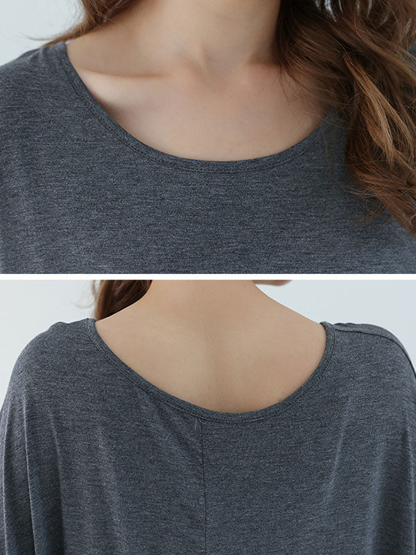 Vintage Loose Round-Neck Batwing Sleeves Shirts - Image 40