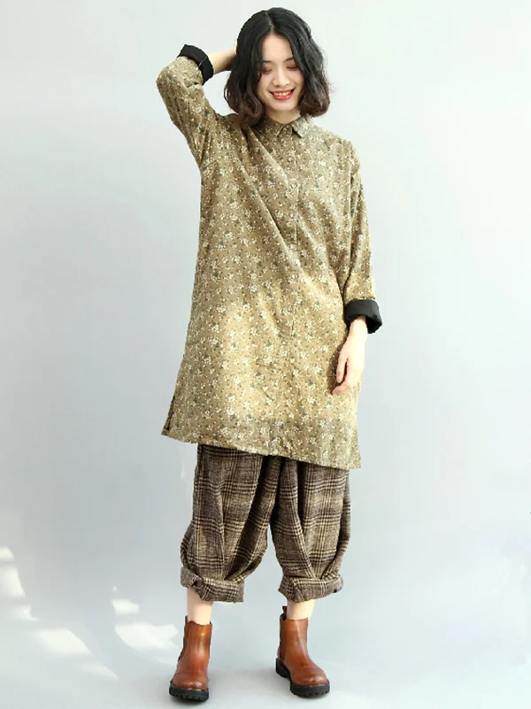 Vintage Loose Wide Leg Checkered Elastic Waist Pants - Image 19