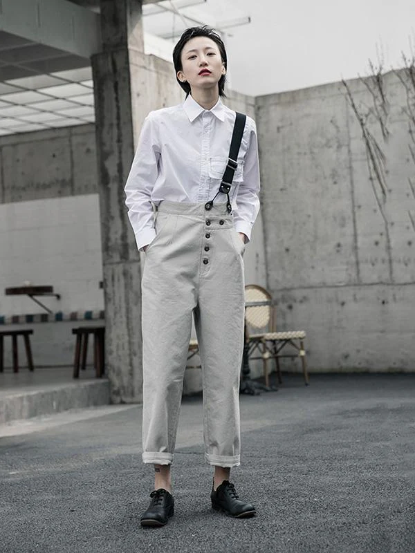 Vintage One-Shoulder Multi-Buckle Jumpsuit - Image 6