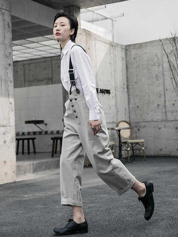 Vintage One-Shoulder Multi-Buckle Jumpsuit - Image 8