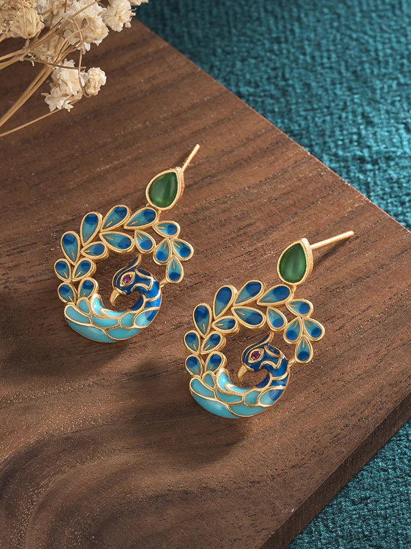 Vintage Peacock Shape Earrings Accessories - Image 3