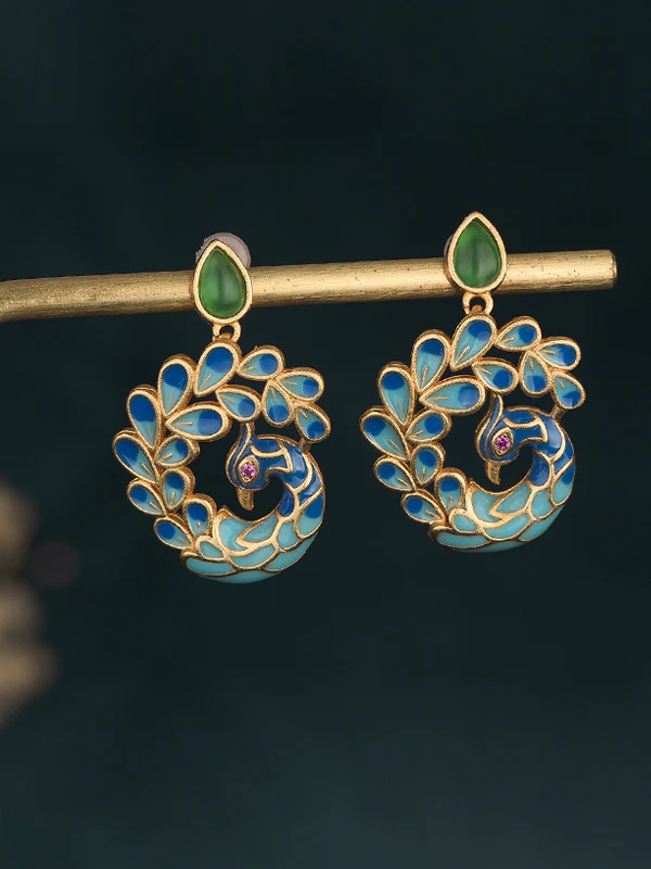Vintage Peacock Shape Earrings Accessories - Image 4