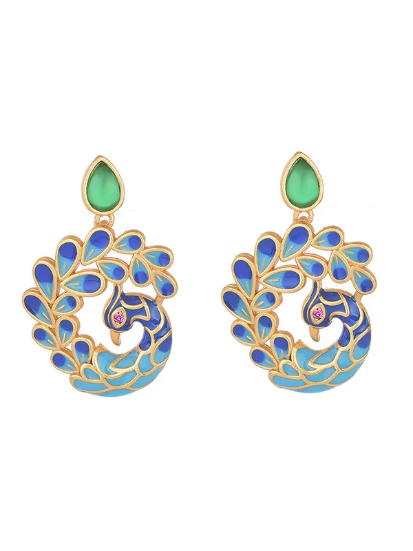 Vintage Peacock Shape Earrings Accessories - Image 5
