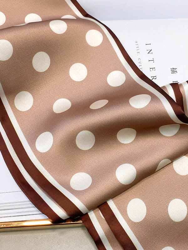 Vintage Polka-Dot Printed Hair Band& Silk Scarf - Image 11