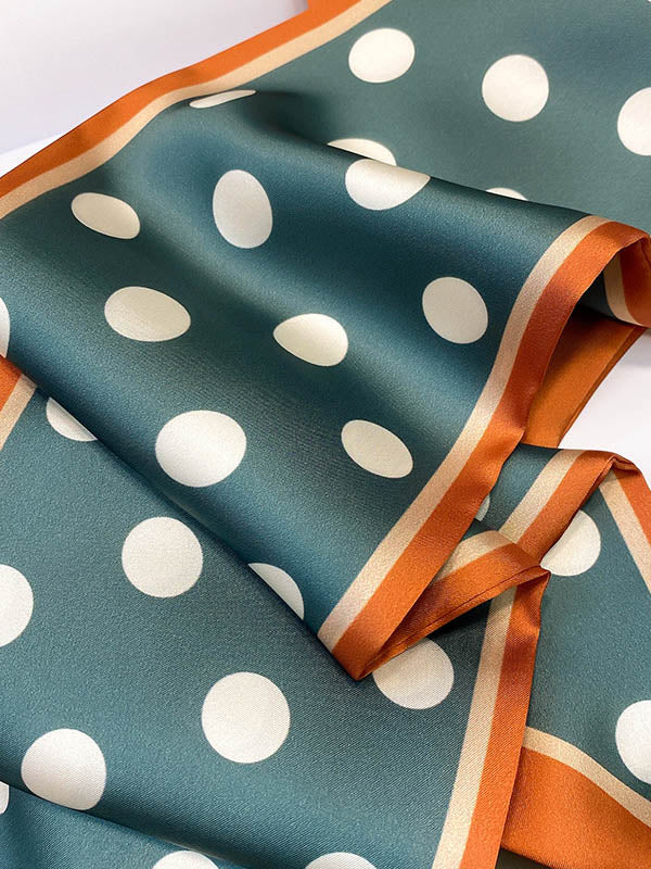 Vintage Polka-Dot Printed Hair Band& Silk Scarf - Image 13