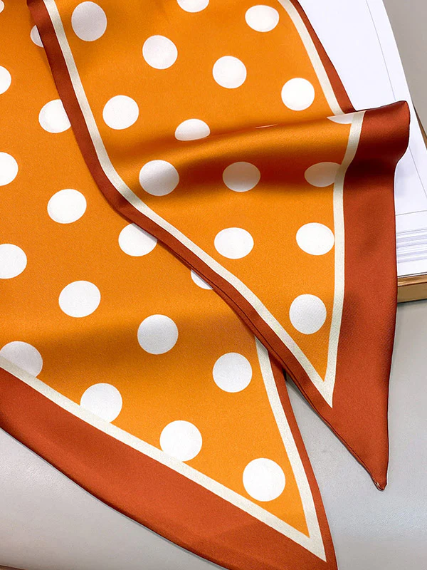 Vintage Polka-Dot Printed Hair Band& Silk Scarf - Image 16
