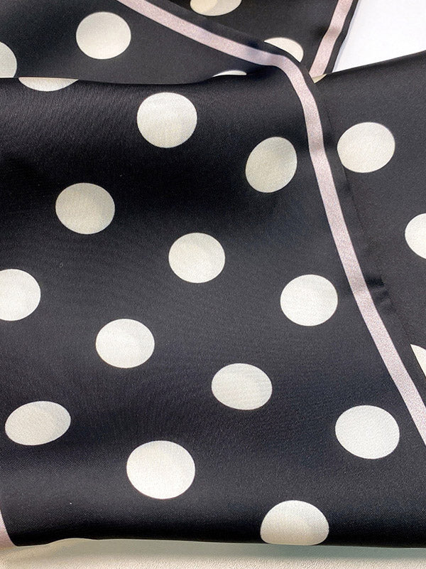 Vintage Polka-Dot Printed Hair Band& Silk Scarf - Image 9