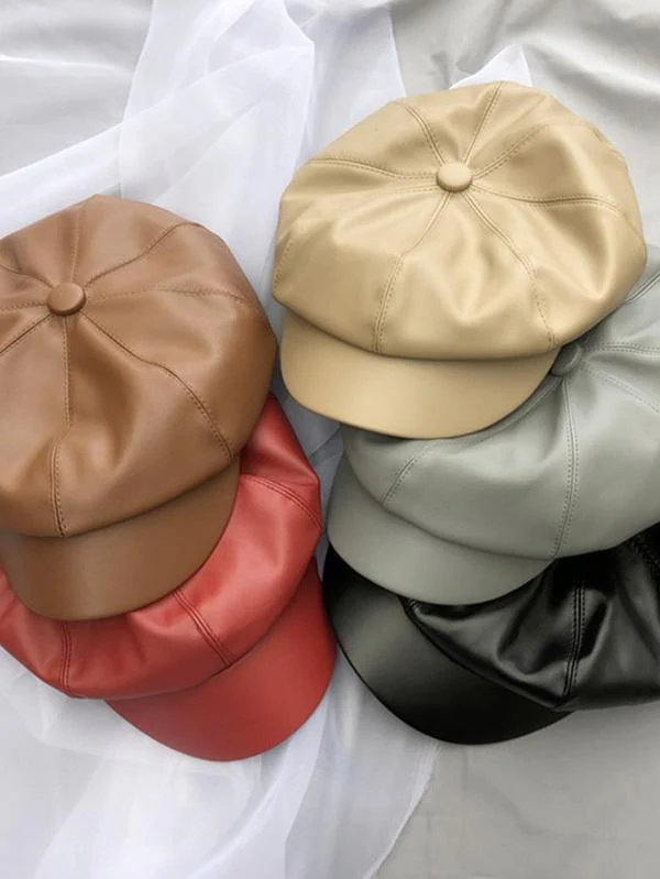 Vintage Solid Beret Hats - Image 18