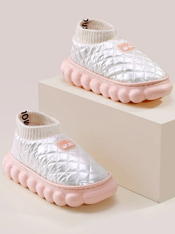 Warm Indoor Non-Slip Waterproof Soft Sole Padded Flat Shoes - Image 3