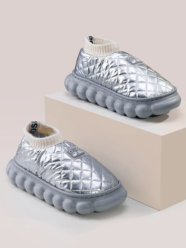 Warm Indoor Non-Slip Waterproof Soft Sole Padded Flat Shoes - Image 5