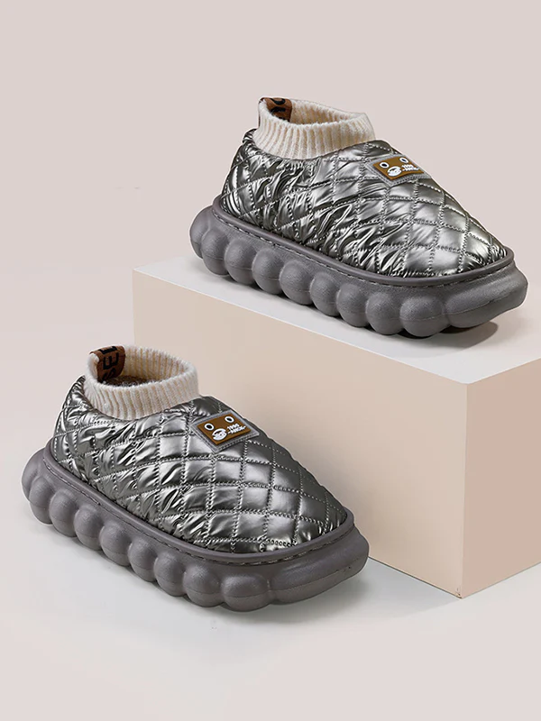 Warm Indoor Non-Slip Waterproof Soft Sole Padded Flat Shoes - Image 6