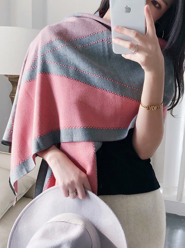 Warm Thicken Fringed Printed Scarf - Image 6