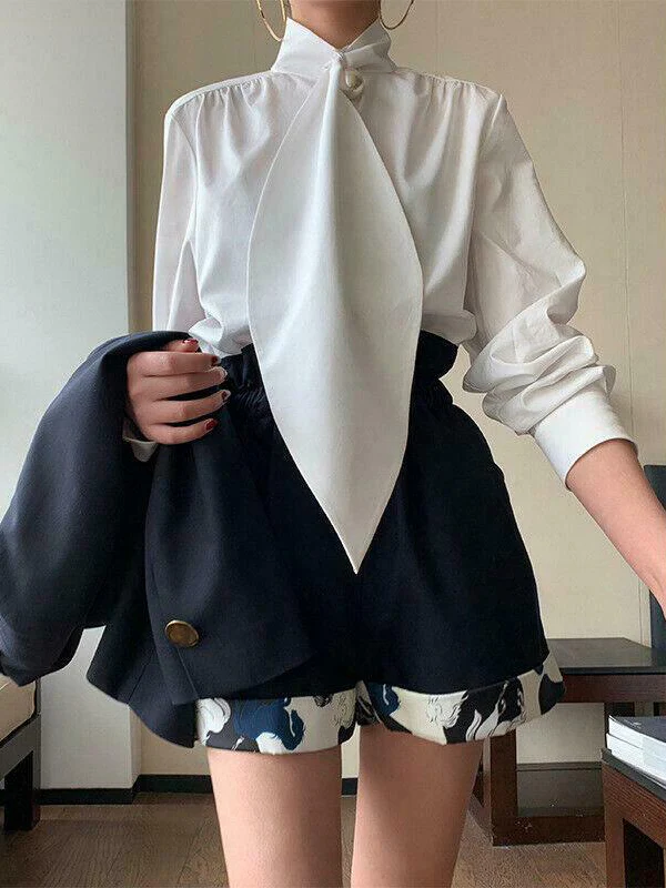 White Inspired Designer Oversize Tops Shirt Blouse - Image 3