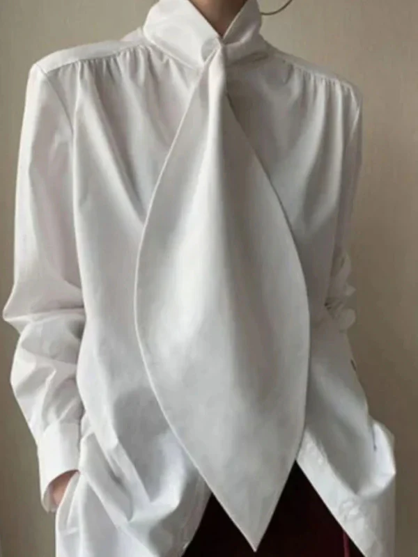 White Inspired Designer Oversize Tops Shirt Blouse - Image 6