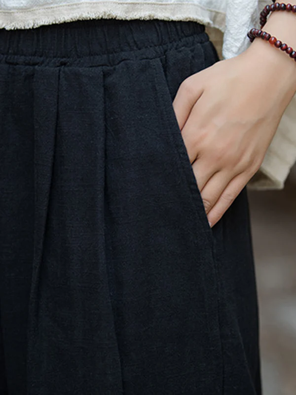 Wide Leg Elasticity Solid Color Pants Trousers - Image 12