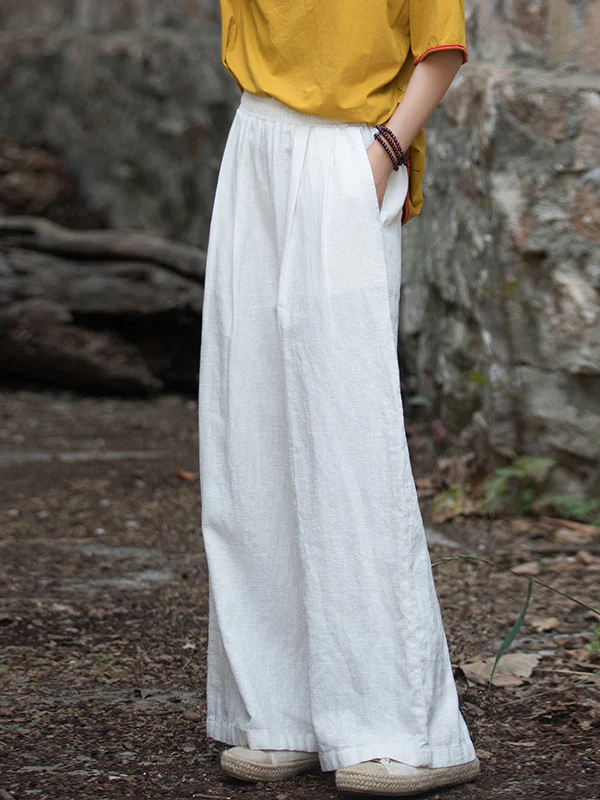 Wide Leg Elasticity Solid Color Pants Trousers - Image 13