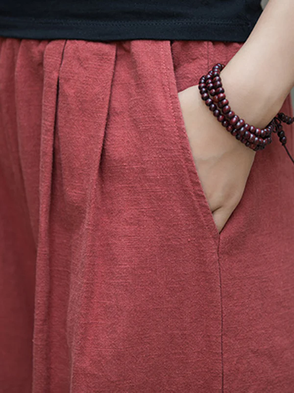 Wide Leg Elasticity Solid Color Pants Trousers - Image 27