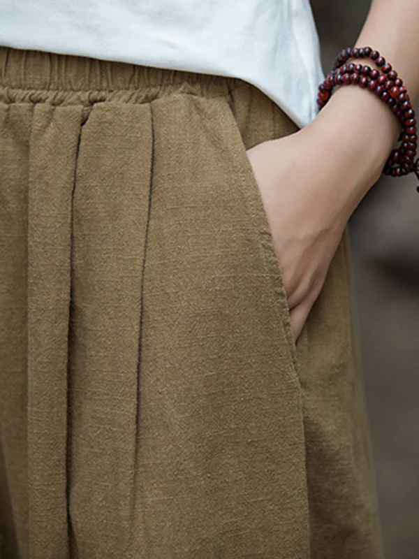 Wide Leg Elasticity Solid Color Pants Trousers - Image 4