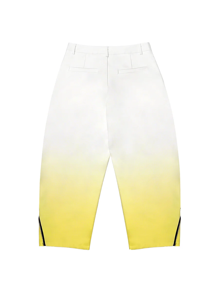 Wide Leg Gradient Pockets Zipper Pants Trousers - Image 9