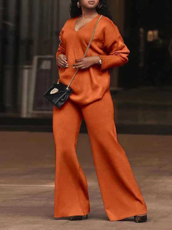 Wide Leg Solid Color Casual Pants Bottoms Trousers - Image 6