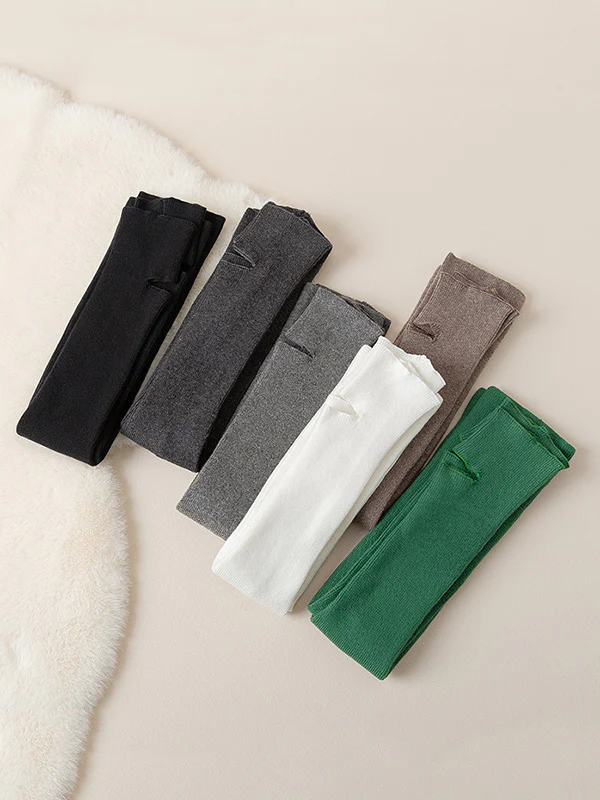 Wool Solid Color Leg Warmers Accessories - Image 12