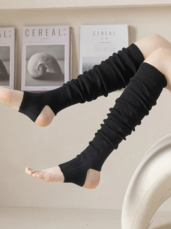 Wool Solid Color Leg Warmers Accessories - Image 3
