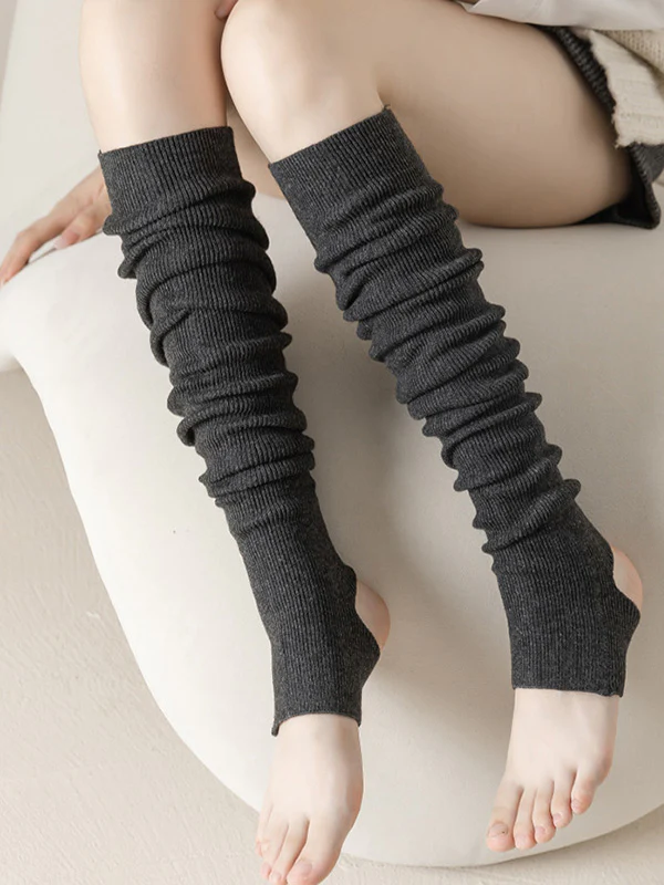 Wool Solid Color Leg Warmers Accessories - Image 8