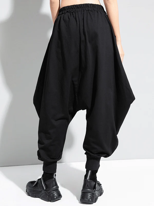 Zipper Original Simple Loose Solid Harem Pants - Image 3