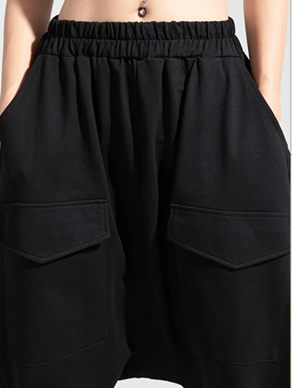 Zipper Original Simple Loose Solid Harem Pants - Image 7