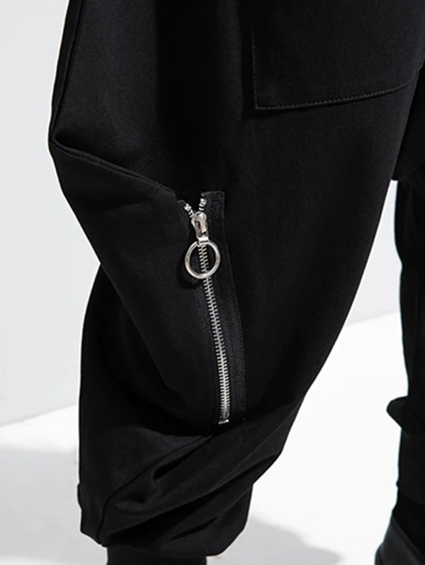 Zipper Original Simple Loose Solid Harem Pants - Image 8